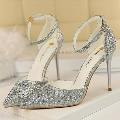 Funki Findz | Shoes | Women's Shiny Rhinestone Designer Heels