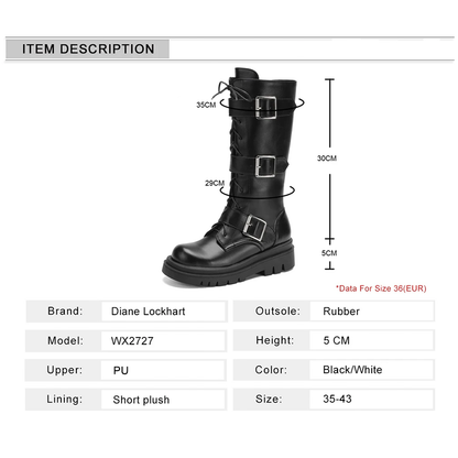 Funki Findz | Boots | Women's Punk Buckle Strap Wedge Boots