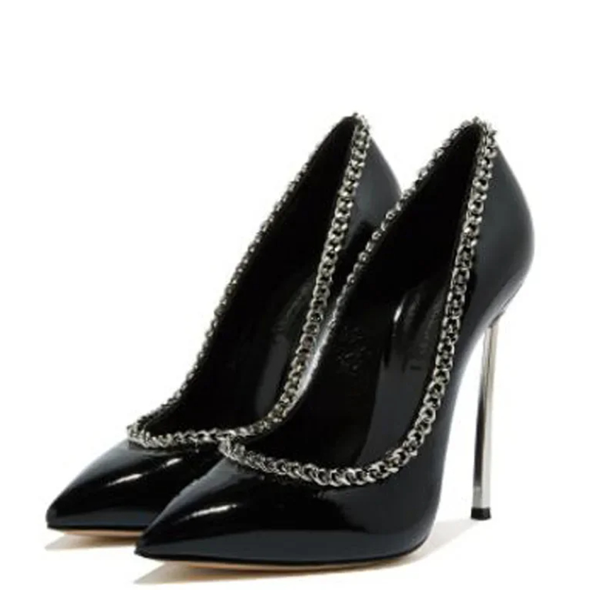 Funki Findz | Shoes | Women's Metal Heel Chain Design Stilettos