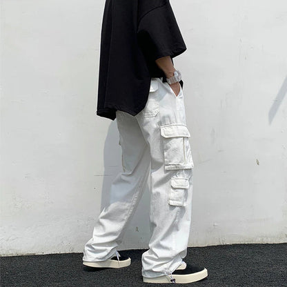 Funki Findz | Pants | Men's Loose Fit Long White Cargo Pants