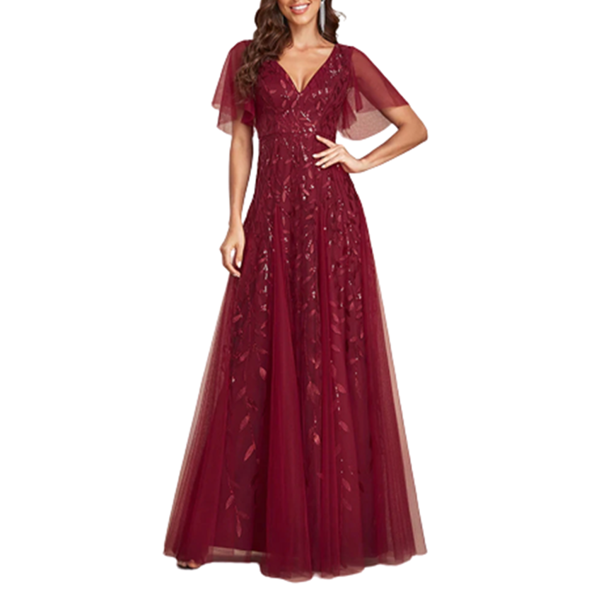 Funki Findz | Dresses | Women's Long Sequin Lace Formal Dress