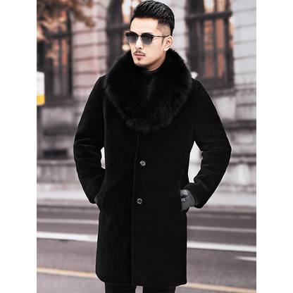 Funki Findz | Jackets | Men's Long Faux Fur Buttoned Up Coat