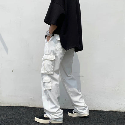 Funki Findz | Pants | Men's Loose Fit Long White Cargo Pants