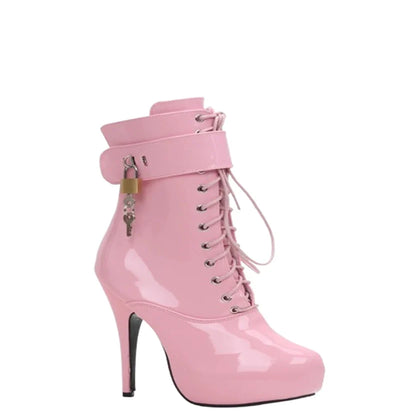 Funki Findz | Boots | Women's Padlock High Stiletto Ankle Boots