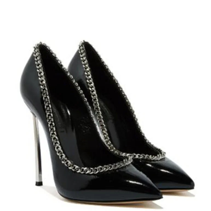 Funki Findz | Shoes | Women's Metal Heel Chain Design Stilettos