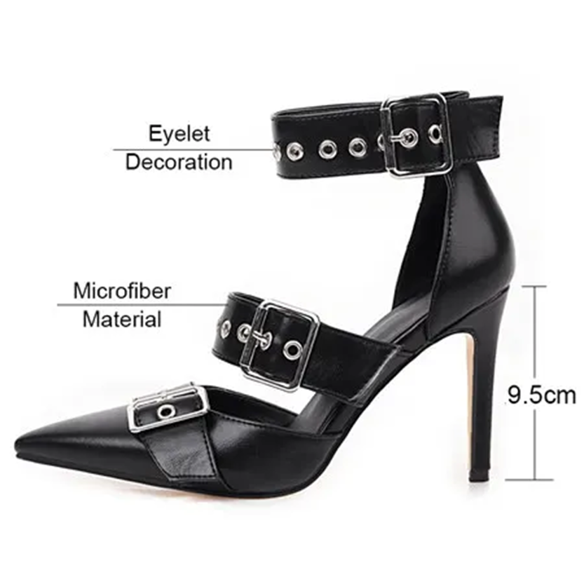 Funki Findz | Shoes | Women's Punk Buckle Strap Rivet Stilettos