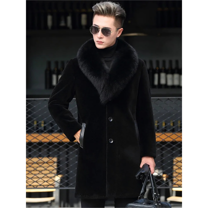Funki Findz | Jackets | Men's Long Faux Fur Buttoned Up Coat