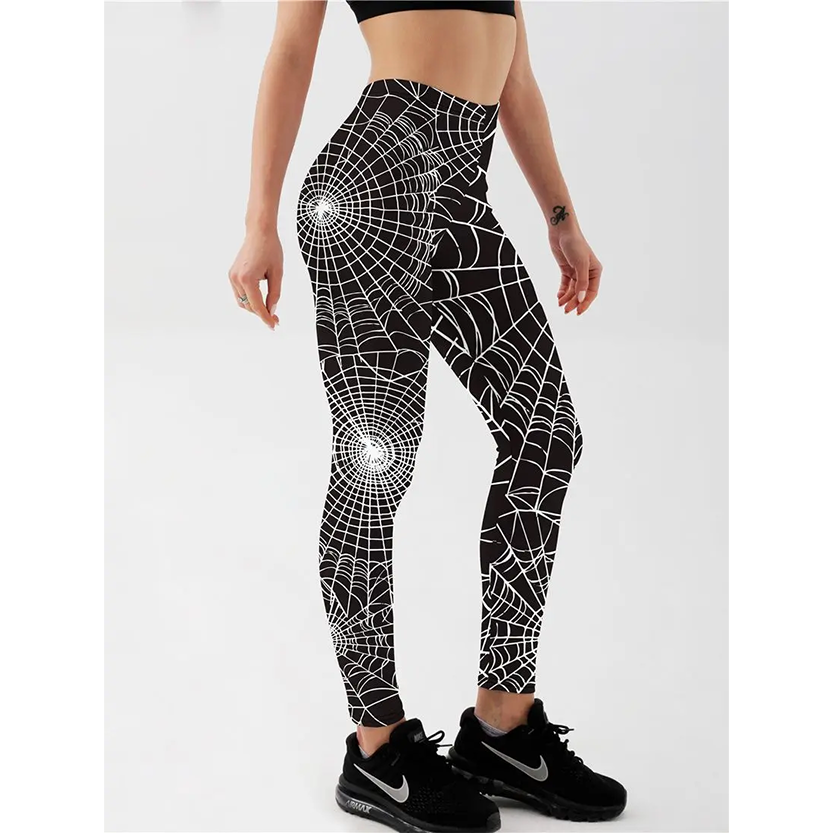 Funki Findz | Pants | Women's Fitness Leggings | Skull, Web, Swirl