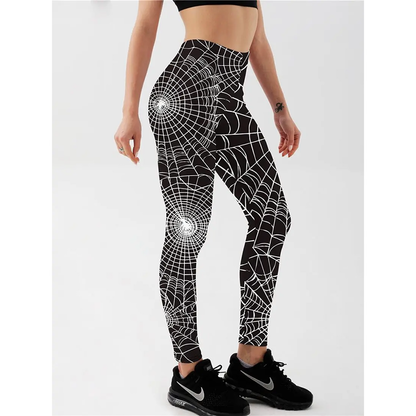 Funki Findz | Pants | Women's Fitness Leggings | Skull, Web, Swirl