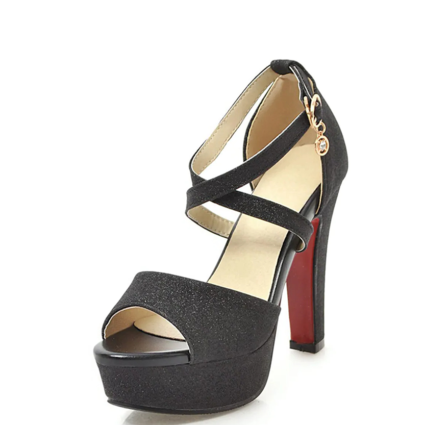 Funki Findz Shoes | Women's Sequin High Platform Sandals