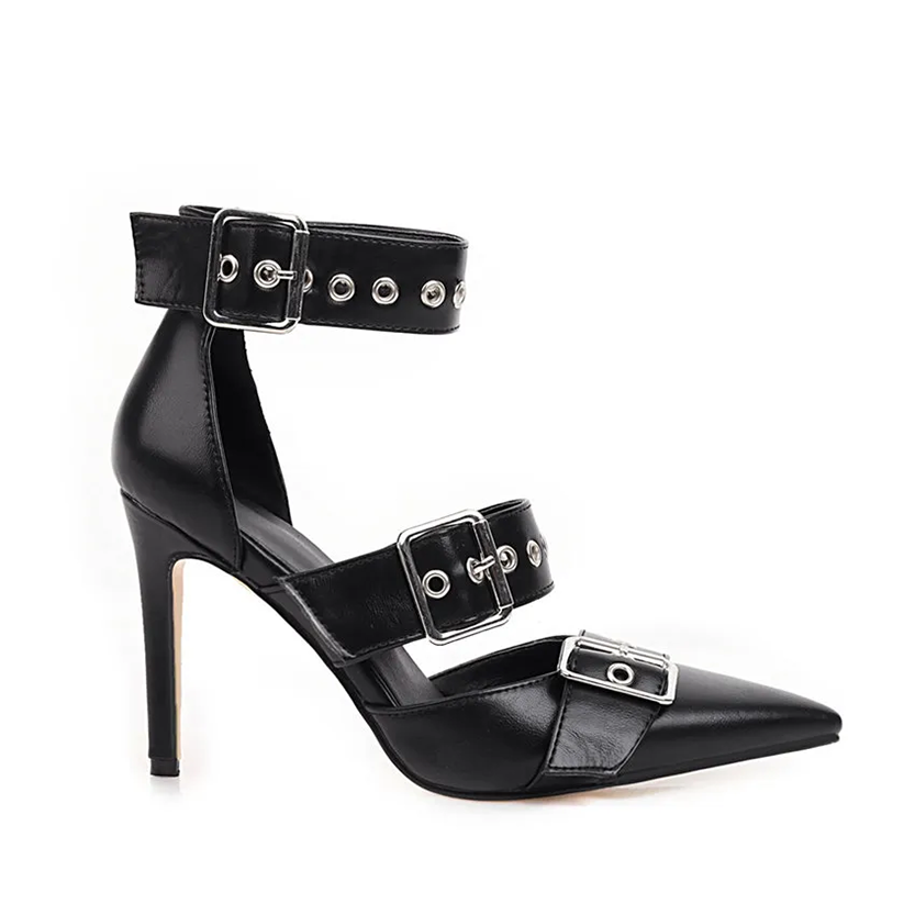 Funki Findz | Shoes | Women's Punk Buckle Strap Rivet Stilettos