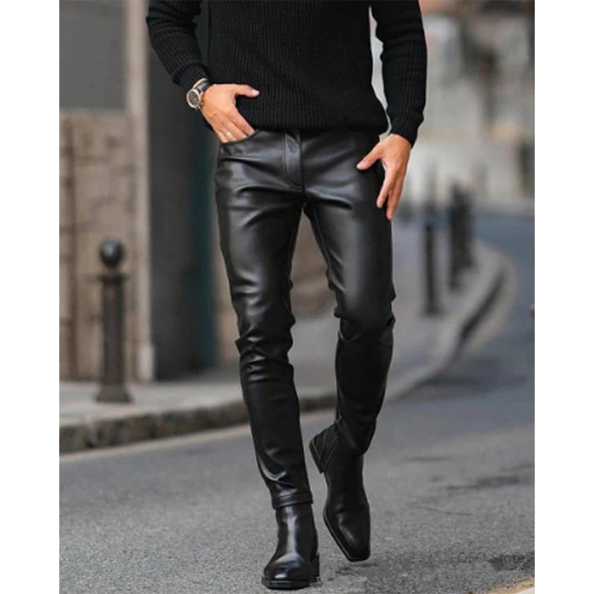 Funki Findz | Pants | Men's Faux Leather Fashion Biker Pants