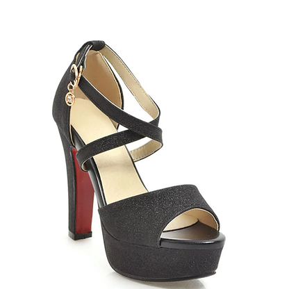 Funki Findz Shoes | Women's Sequin High Platform Sandals