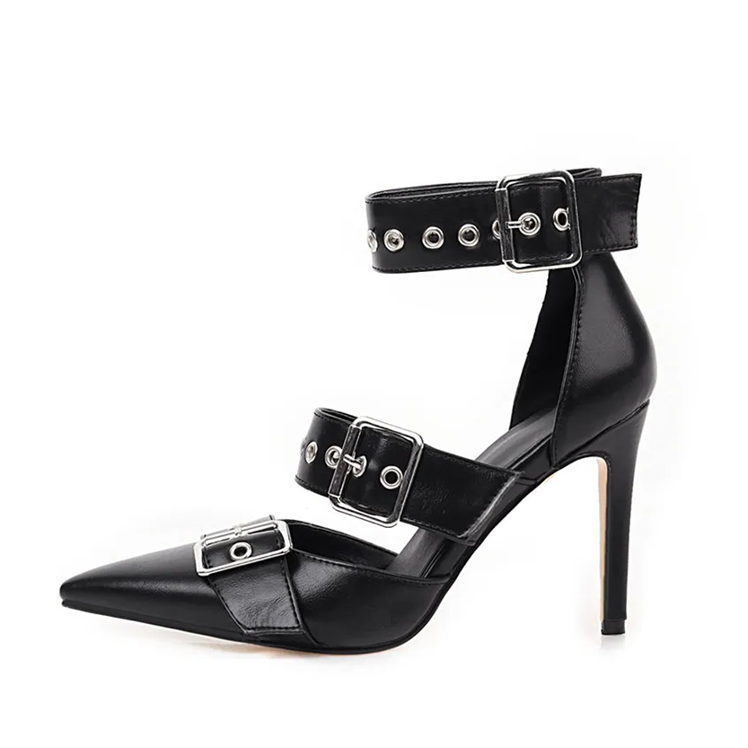 Funki Findz | Shoes | Women's Punk Buckle Strap Rivet Stilettos