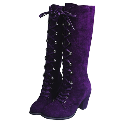 Funki Findz | Boots | Women's Suede Lace Up Steampunk Boots