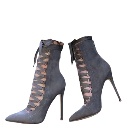 Funki Findz | Boots | Women's Lace Up High Heel Ankle Boots