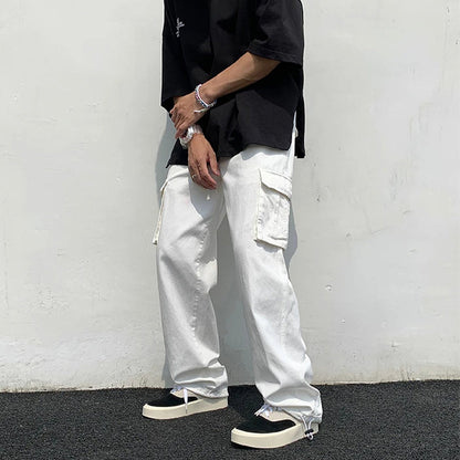 Funki Findz | Pants | Men's Loose Fit Long White Cargo Pants
