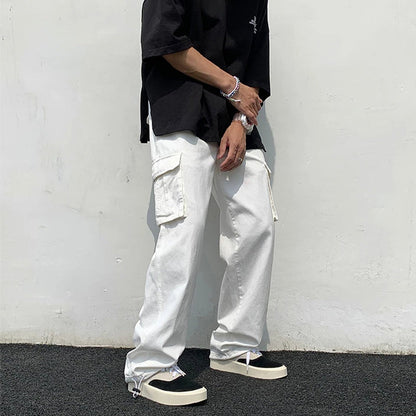 Funki Findz | Pants | Men's Loose Fit Long White Cargo Pants