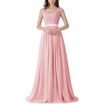 Funki Findz | Dresses | Women's Long Chiffon Satin Lace Dress