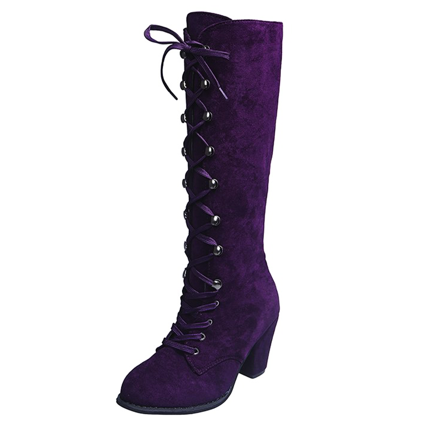 Funki Findz | Boots | Women's Suede Lace Up Steampunk Boots