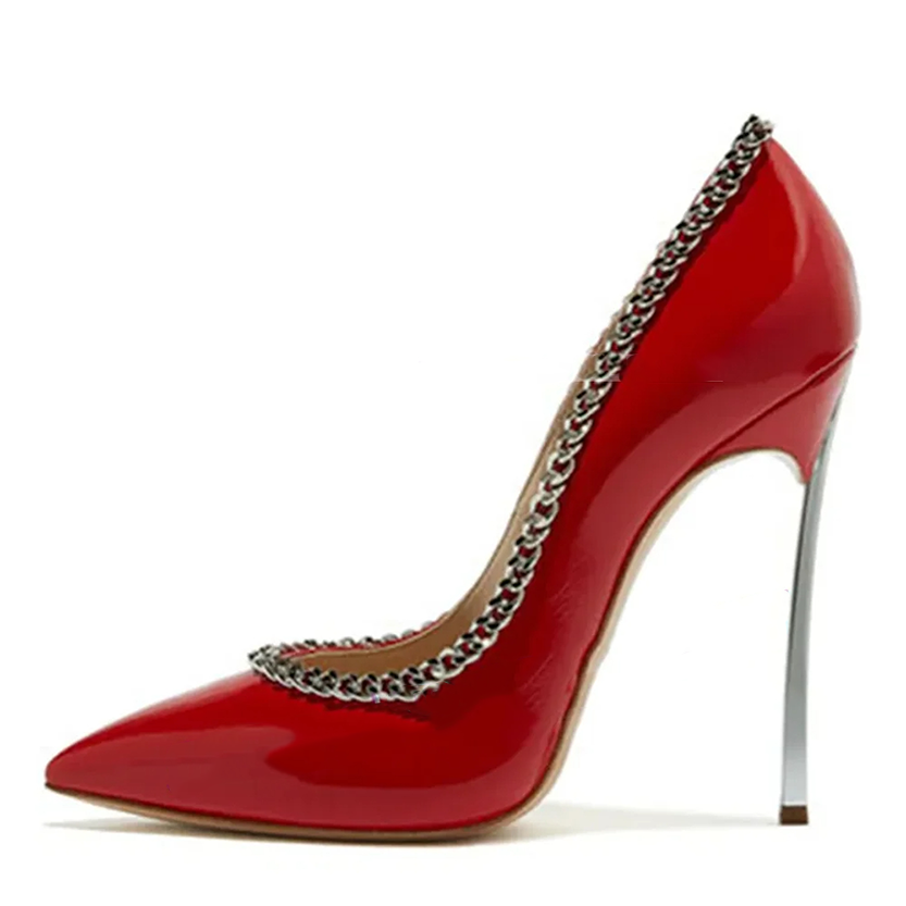 Funki Findz | Shoes | Women's Metal Heel Chain Design Stilettos
