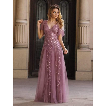 Funki Findz | Dresses | Women's Long Sequin Lace Formal Dress