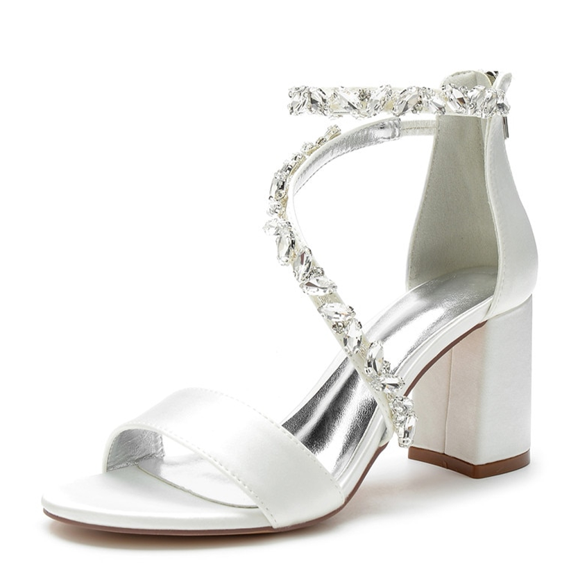 Funki Findz | Shoes | Women's Crystal Silk Wedding Sandals