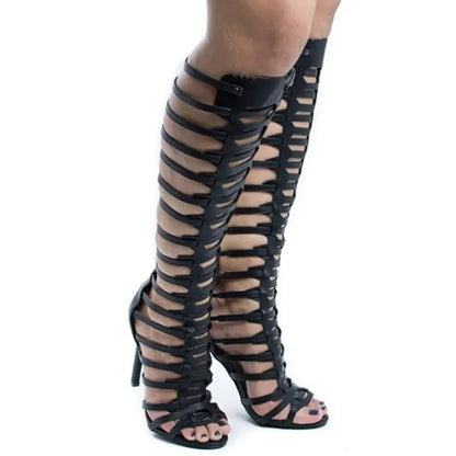 Funki Findz | Boots | Women's Roman Gladiator Lace Up Stilettos