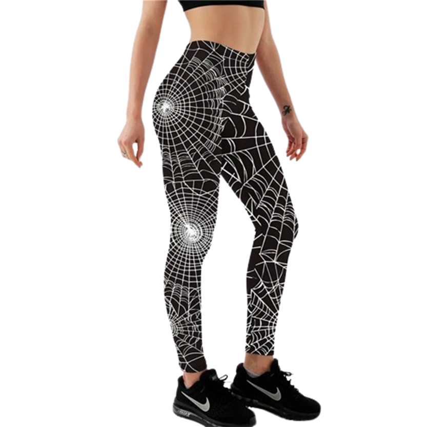 Funki Findz | Pants | Women's Fitness Leggings | Skull, Web, Swirl