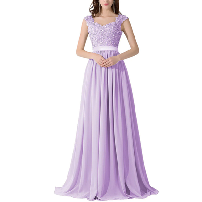 Funki Findz | Dresses | Women's Long Chiffon Satin Lace Dress