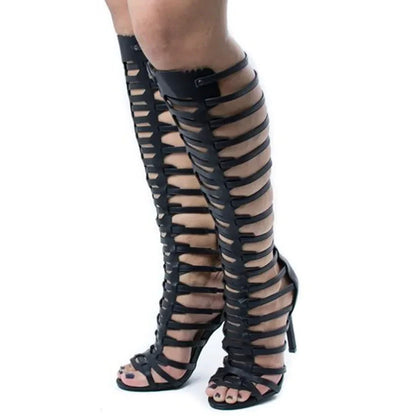 Funki Findz | Boots | Women's Roman Gladiator Lace Up Stilettos