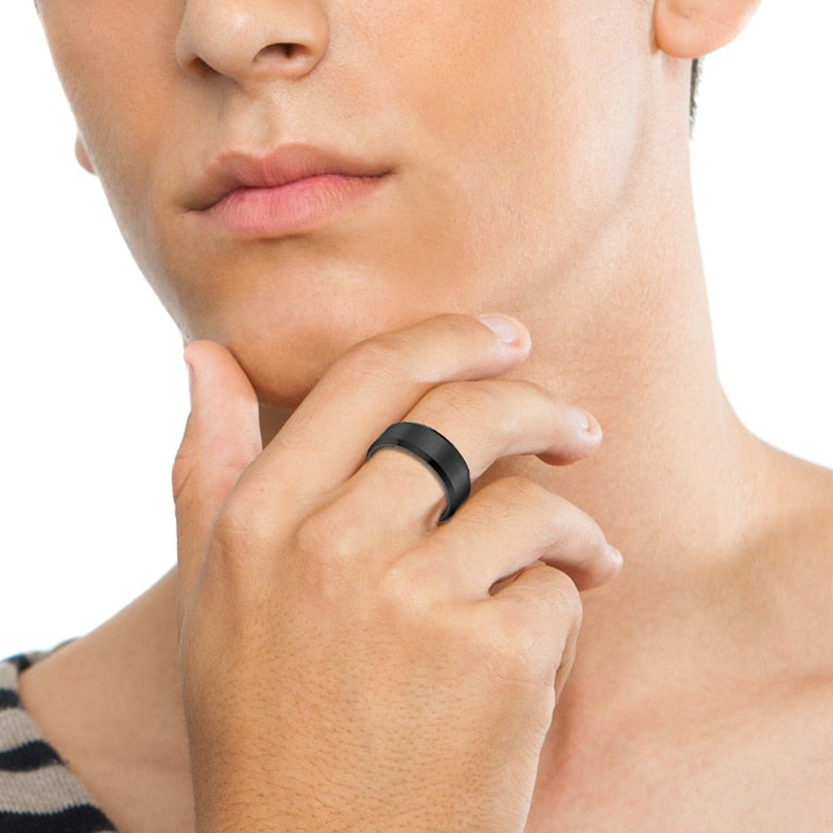 Funki Findz | Rings | Unisex Black Tungsten Wedding Band