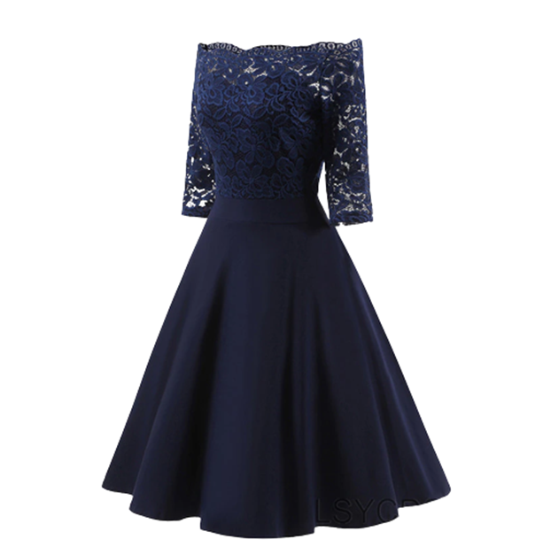 Funki Findz | Dresses | Women's Elegant Lace Chiffon Midi Dress