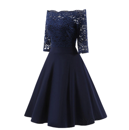 Funki Findz | Dresses | Women's Elegant Lace Chiffon Midi Dress
