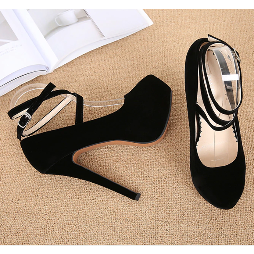 Funki Findz | Shoes | Women's Super High Cross Strap Platforms