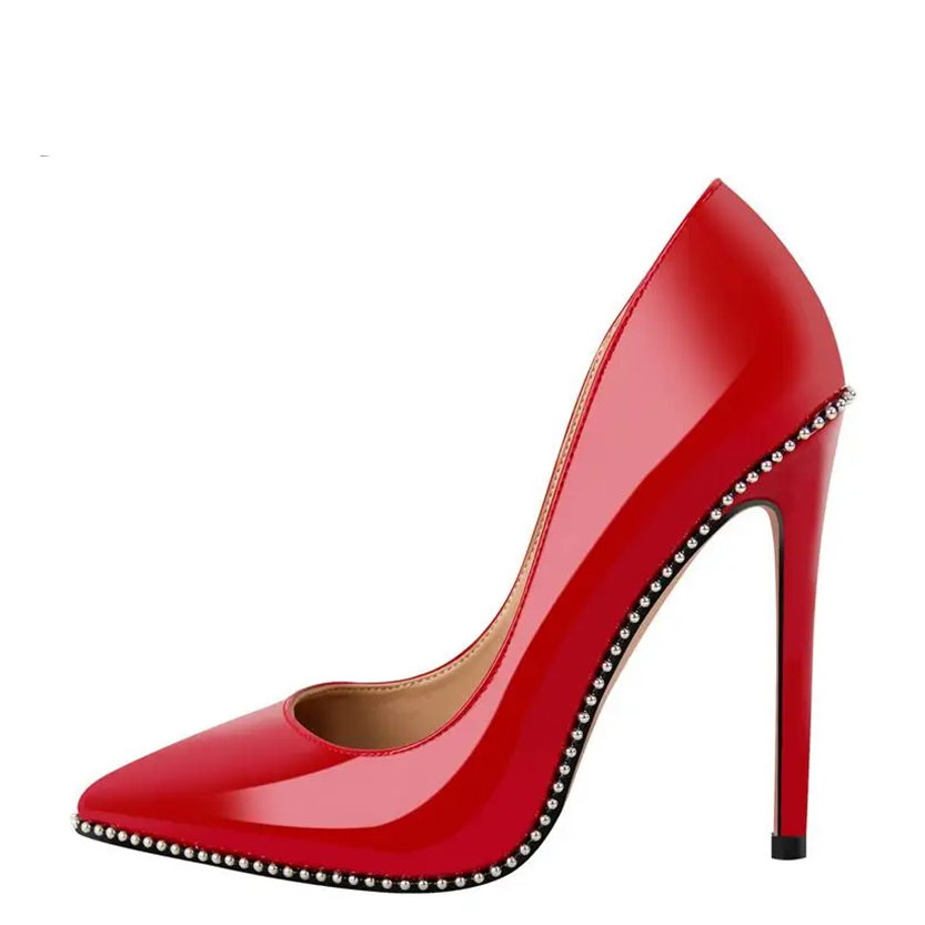 Funki Findz | Shoes | Women's Patent Black Studded Stilettos