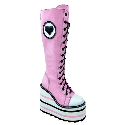 Funki Findz | Boots | Women's Canvas Platform Wedge Sneakers