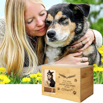 Funki Findz | Cremation Urns | Pet Wooden Ashes Box Photo Urn