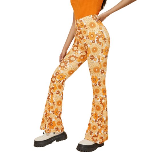 Funki Findz | Pants | Women's Boho Floral Hippie Flared Pants