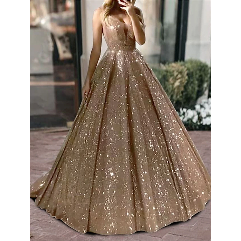 Funki Findz | Dresses | Women's Long Sparkly Sequin Ball Gown