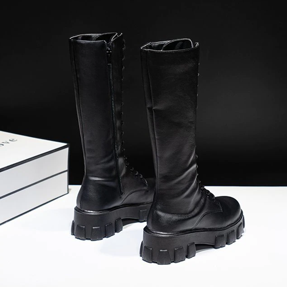 Funki Findz | Boots | Women's Knee-High Platform Lace Up Boot