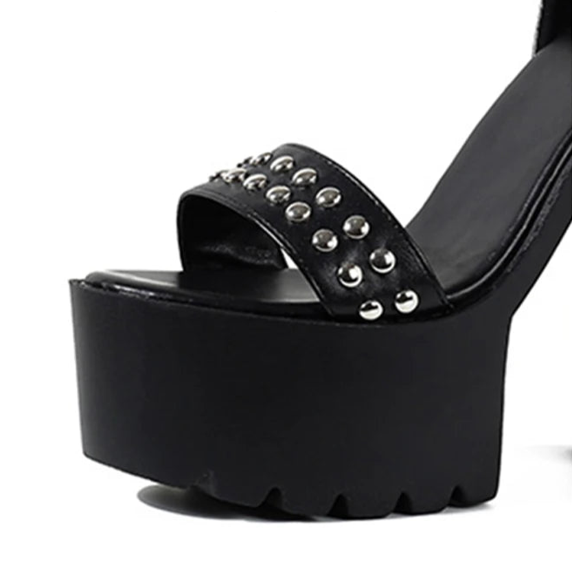 Funki Findz | Shoes | Women's Goth Rivet Dress Platform Sandal