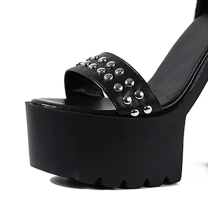 Funki Findz | Shoes | Women's Goth Rivet Dress Platform Sandal