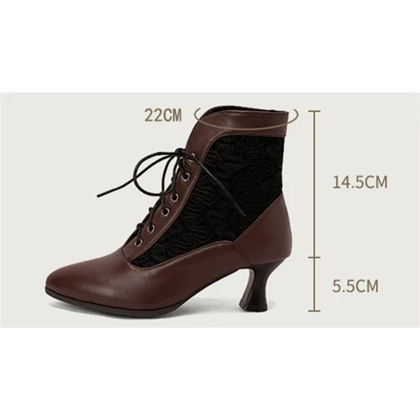 Funki Findz | Boots | Women's Kitten Heel Victorian Granny Boot