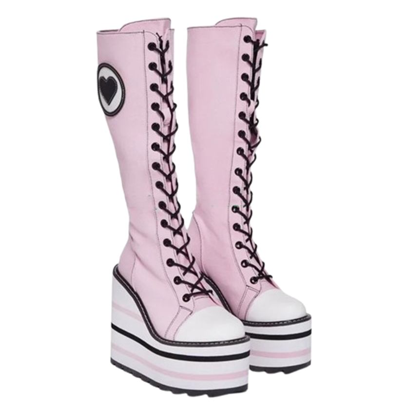 Funki Findz | Boots | Women's Canvas Platform Wedge Sneakers