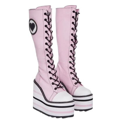 Funki Findz | Boots | Women's Canvas Platform Wedge Sneakers