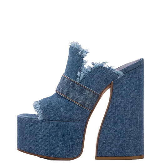 Funki Findz | Shoes | Denim Design Plaform Summer Sandals