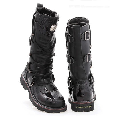 Funki Findz | Boots | Men's Knee-High Combat Motorcycle Boots