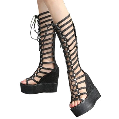 Funki Findz | Boots | Women's Roman Gladiator Wedge Sandals