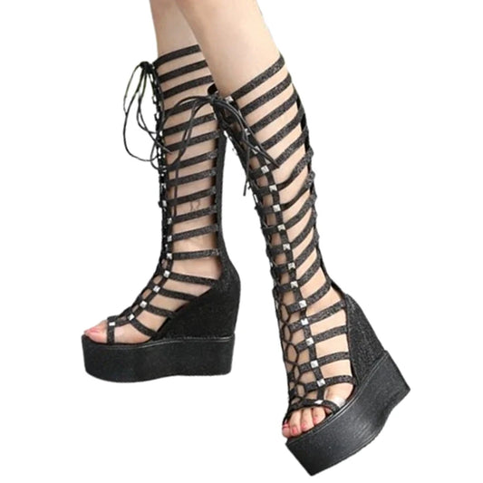 Funki Findz | Boots | Women's Roman Gladiator Wedge Sandals